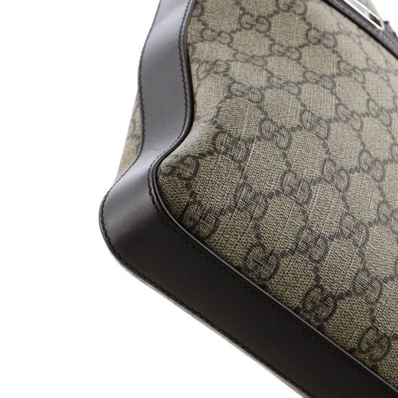 Gucci Front Zip Messenger GG Coated Canvas Medium Brown - Picture 7 of 8